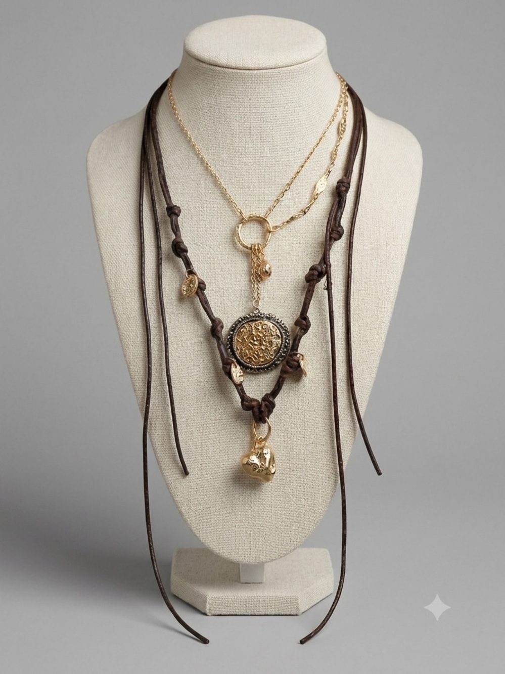 Zara Multi String Chain Necklace with Charms NWT